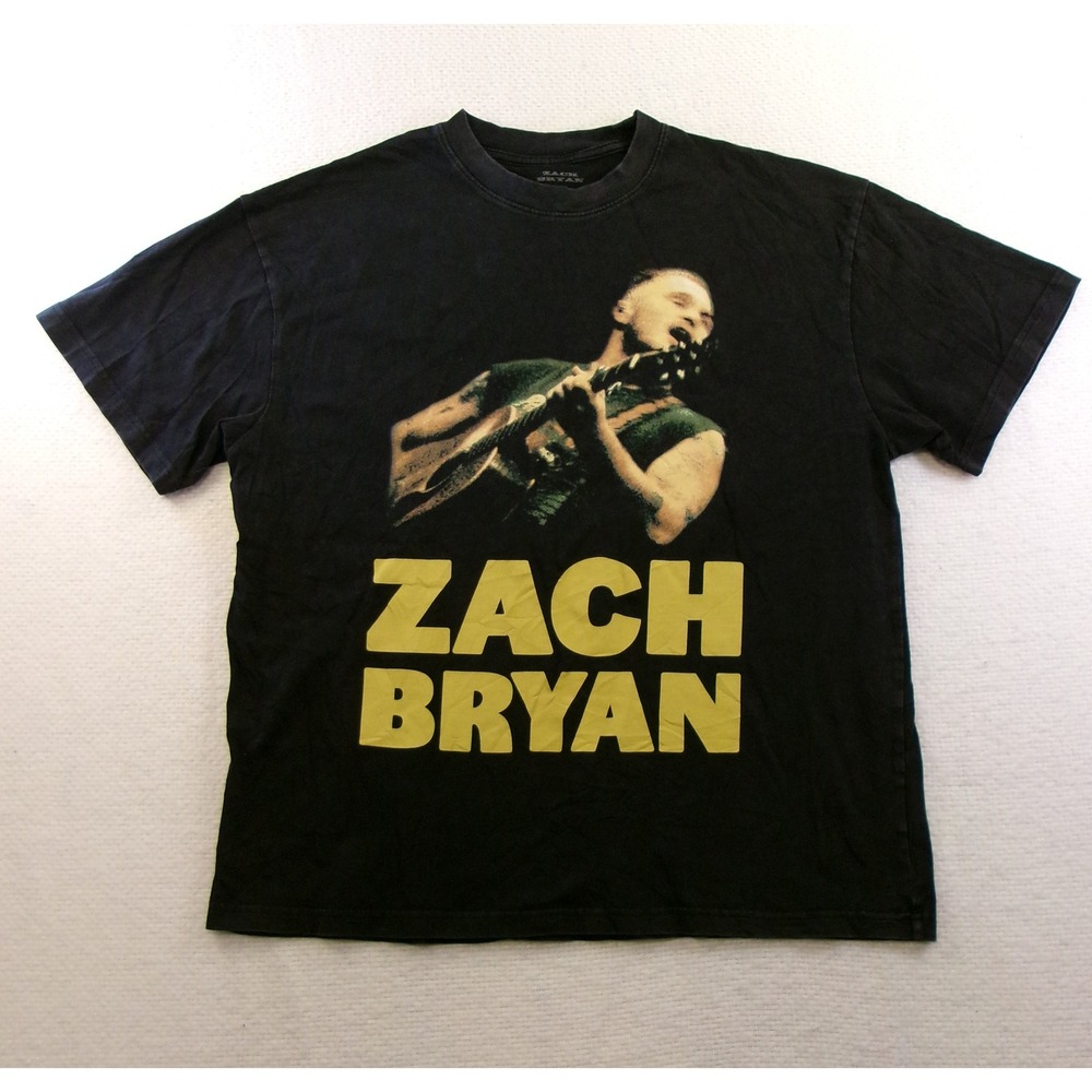 Zach Bryan T-Shirt Mens Large Black Quittin Time Tour 2024 Graphic Tee